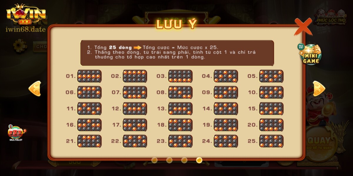 Quy Tắc Trả Thưởng Phúc Lộc Thọ Iwin68